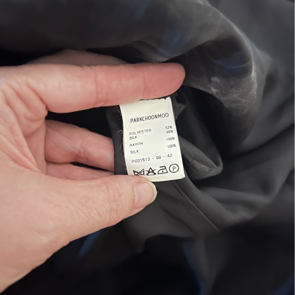 DEMOO Parkchoonmoo Silk Organza Panel Midi Dress Minimalist Black Sz M | 42 - Picture 16 of 17